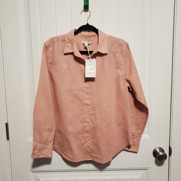 Free Assembly Men's Pink Button Down Shirt Size Medium - Picture 2 of 6